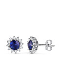 18K PENDIENTES ORO BLANCO ZAFIRO DIFUSION 5 MM 1,12 QT. 24 DIAMANTES LABORATORIO 0,340 QTS. VS2-G. 9 MM CIERRE PRESION 18K PENDIENTES ORO BLANCO ZAFIRO DIFUSION 5 MM 1,12 QT. 24 DIAMANTES LABORATORIO 0,340 QTS. VS2-G. 9 MM CIERRE PRESION