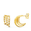 18K PENDIENTES ORO AMARILLO TRES BANDAS CON DIAMANTES LABORATORIO 0,090 QTS VS2-G. 11X6 MM CIERRE PRESION 18K PENDIENTES ORO AMARILLO TRES BANDAS CON DIAMANTES LABORATORIO 0,090 QTS VS2-G. 11X6 MM CIERRE PRESION