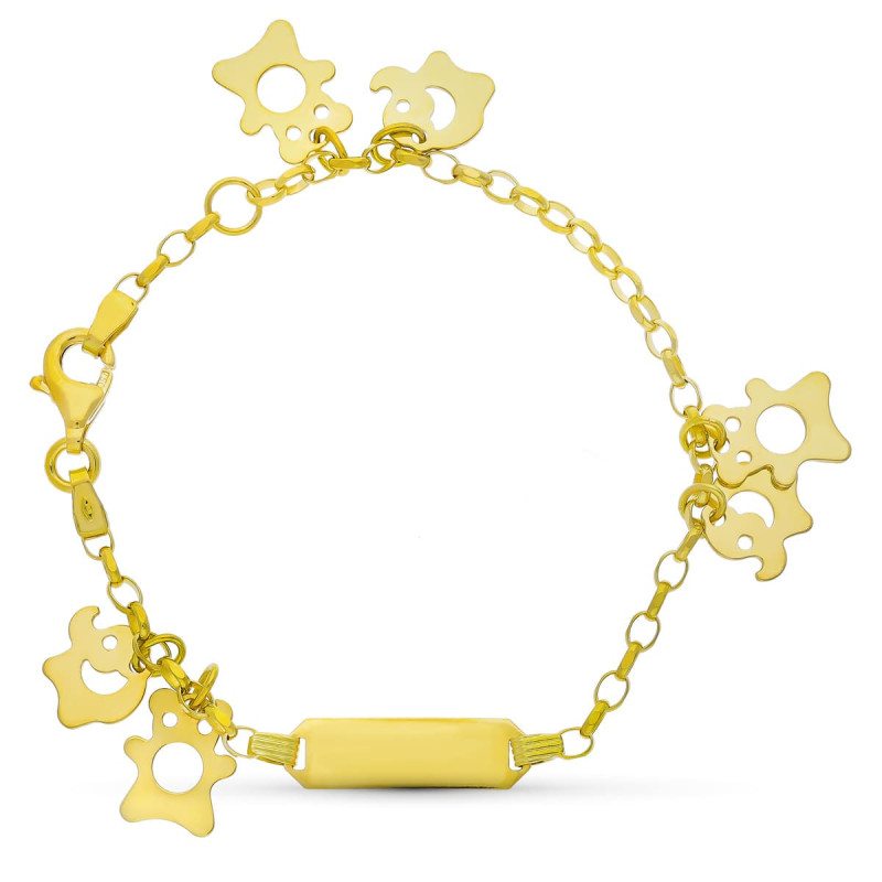 18K ESCLAVA ORO AMARILLO FIGURAS 14CM 2 MM