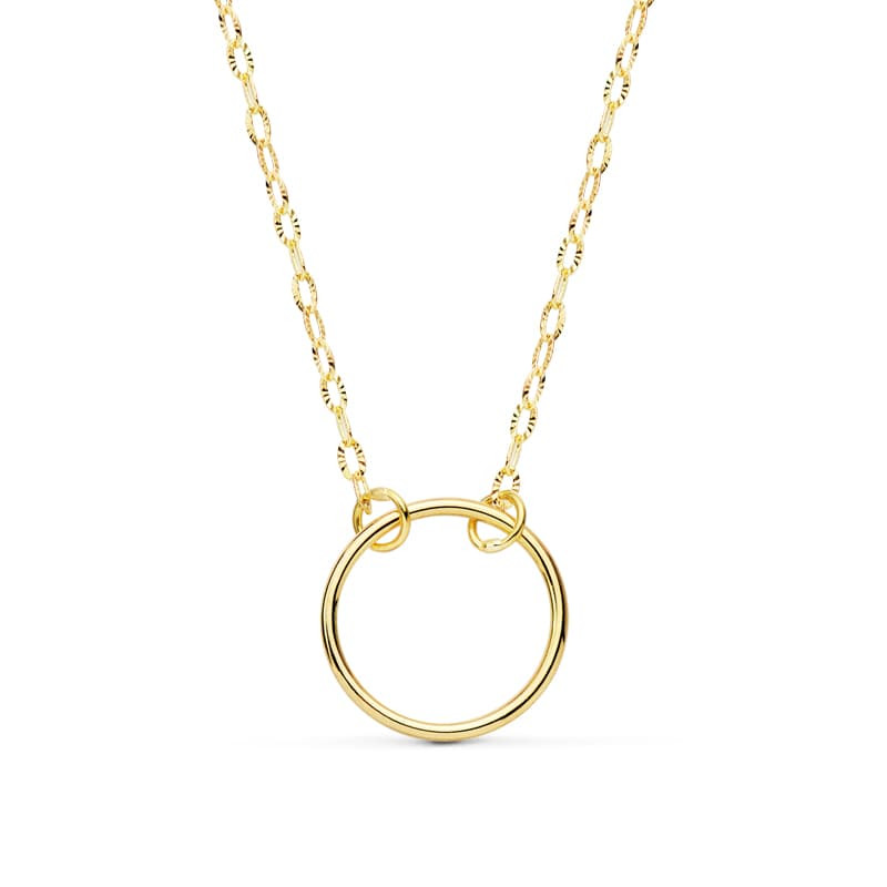 18K COLLAR ORO AMARILLO ARO 13 MM LARGO 42CM