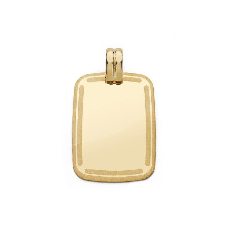 18K PLACA CHAPA ORO AMARILLO MARCO 28X20 MM