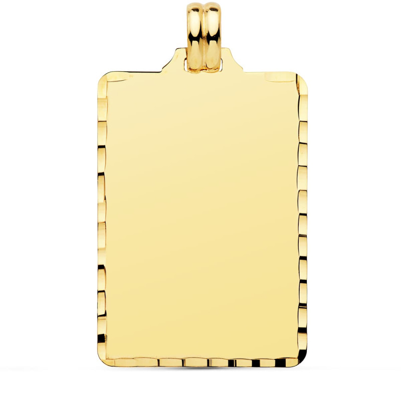 18K PLACA CHAPA ORO AMARILLO TALLADA 36X23 MM