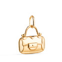 18K COLGANTE ORO AMARILLO BOLSO CON ESMALTE NEGRO Y BLANCO. MEDIDA: 14 X 13 MM 18K COLGANTE ORO AMARILLO BOLSO CON ESMALTE NEGRO Y BLANCO. MEDIDA: 14 X 13 MM