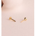 18K PIERCING DE OREJA ORO AMARILLO CIRCONITA CON GARRAS 3,5 MM. GRUESO BARRA 1MM. CIERRE TUERCA
