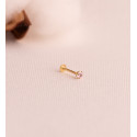 18K PIERCING DE OREJA ORO AMARILLO CIRCONITA ROSA CON GARRAS 3,5 MM. GRUESO BARRA 1MM. CIERRE TUERCA 18K PIERCING DE OREJA ORO AMARILLO CIRCONITA ROSA CON GARRAS 3,5 MM. GRUESO BARRA 1MM. CIERRE TUERCA