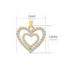 18K COLGANTE ORO AMARILLO CORAZONES CIRCONITA 15X14 MM C. AMOR
