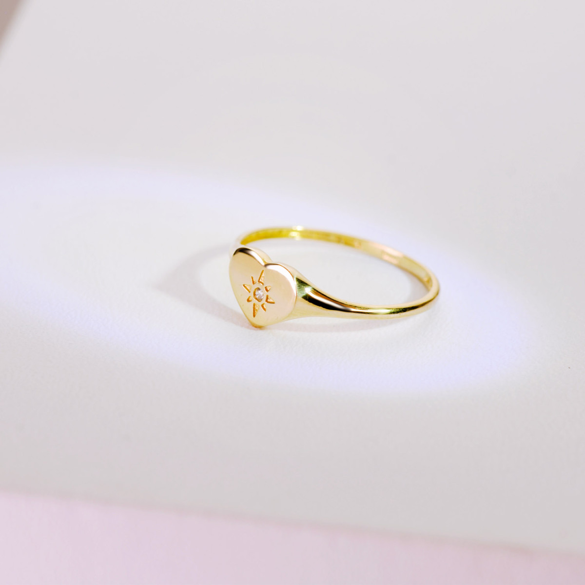 18K SELLO ORO AMARILLO MUJER CABEZA CORAZON CON CIRCONITA 9X7 MM C. AMOR