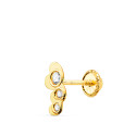 18K PIERCING OREJA ORO AMARILLO TRES CORAZONES CON CIRCONITA 7X3 MM 18K PIERCING OREJA ORO AMARILLO TRES CORAZONES CON CIRCONITA 7X3 MM