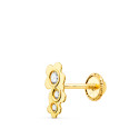 18K PIERCING OREJA ORO AMARILLO TRES FLORES CON CIRCONITA 7X4 MM 18K PIERCING OREJA ORO AMARILLO TRES FLORES CON CIRCONITA 7X4 MM