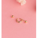 18K PIERCING DE OREJA ORO AMARILLO MEDIO ARO CON CIRCONITAS CARRE Y DOS BOLAS. ARO: 11X3MM 18K PIERCING DE OREJA ORO AMARILLO MEDIO ARO CON CIRCONITAS CARRE Y DOS BOLAS. ARO: 11X3MM