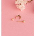 18K PIERCING DE OREJA ORO AMARILLO MEDIO ARO CON CIRCONITAS CARRE Y DOS BOLAS. ARO: 11X3MM 18K PIERCING DE OREJA ORO AMARILLO MEDIO ARO CON CIRCONITAS CARRE Y DOS BOLAS. ARO: 11X3MM