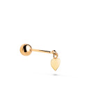 18K PIERCING DE OREJA ORO AMARILLO CON COLGANTE CORAZON. MEDIDA: 4,5 X 5 MM. CIERRE BOLA 4 MM 18K PIERCING DE OREJA ORO AMARILLO CON COLGANTE CORAZON. MEDIDA: 4,5 X 5 MM. CIERRE BOLA 4 MM