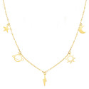 18K GARGANTILLA ORO AMARILLO CON COLGANTES UNIVERSO CADENA FORZADA TALLADA 42 3 CM 18K GARGANTILLA ORO AMARILLO CON COLGANTES UNIVERSO CADENA FORZADA TALLADA 42 3 CM