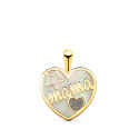 18K COLGANTE DE CORAZON ORO AMARILLO CON NACAR MAMA Y POLVO DE DIAMANTE 16X14MM 18K COLGANTE DE CORAZON ORO AMARILLO CON NACAR MAMA Y POLVO DE DIAMANTE 16X14MM