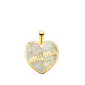 18K COLGANTE CORAZON ORO AMARILLO CON NACAR MAMA Y DIBUJO DE ESTRELLA Y CORAZON 16X14MM 18K COLGANTE CORAZON ORO AMARILLO CON NACAR MAMA Y DIBUJO DE ESTRELLA Y CORAZON 16X14MM