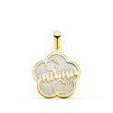 18K COLGANTE DE NACAR ORO AMARILLO FORMA DE FLOR Y MAMA CON CORAZONES 15X15MM 18K COLGANTE DE NACAR ORO AMARILLO FORMA DE FLOR Y MAMA CON CORAZONES 15X15MM