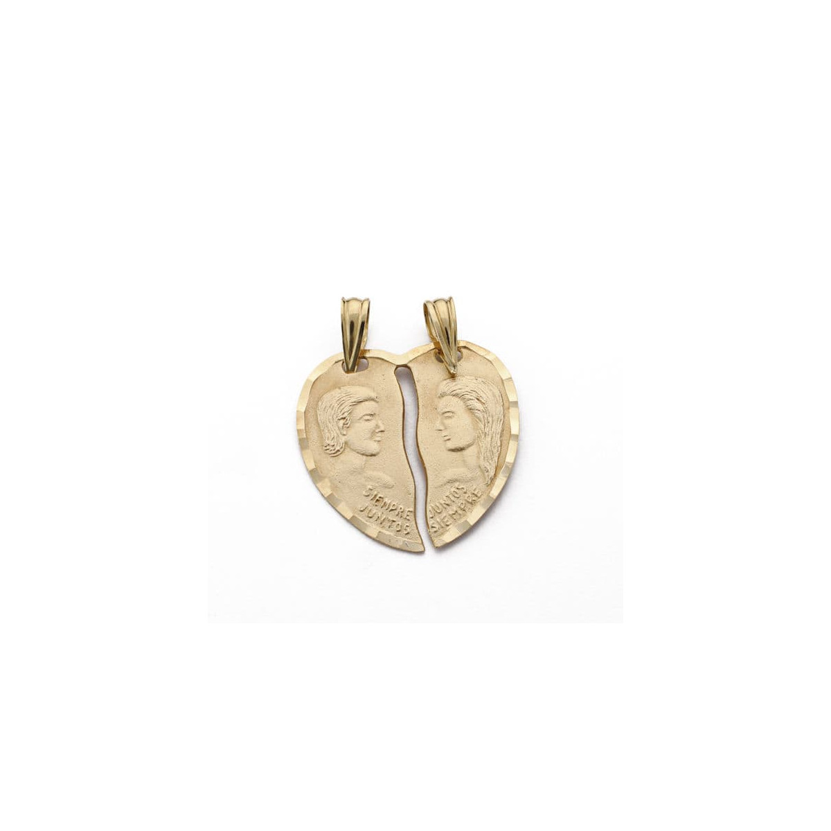 18K COLGANTE ORO AMARILLO CORAZON PAREJA 20X20 MM C. AMOR