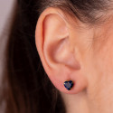 18K PENDIENTES ORO AMARILLO CORAZON PIEDRA COLOR AZUL 6 X 6 MM. CIERRE PRESION 18K PENDIENTES ORO AMARILLO CORAZON PIEDRA COLOR AZUL 6 X 6 MM. CIERRE PRESION