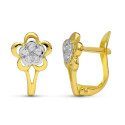 18K PENDIENTES ORO BICOLOR FLOR 12X8 MM CIERRE CATALAN 18K PENDIENTES ORO BICOLOR FLOR 12X8 MM CIERRE CATALAN