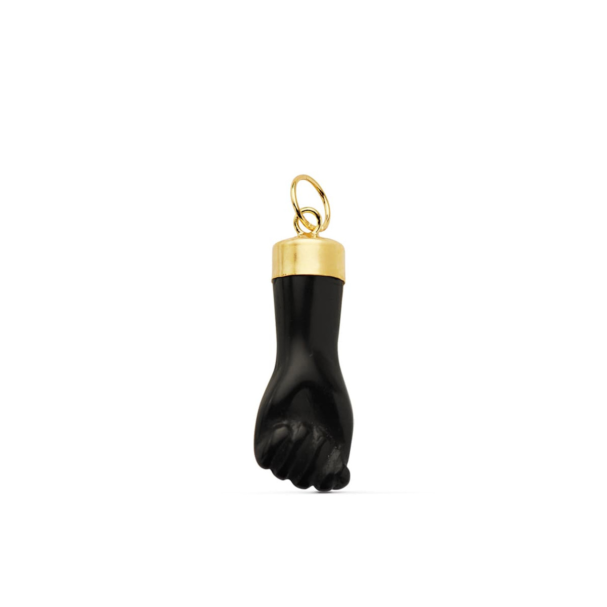 18K COLGANTE ORO AMARILLO HIGA MANO NEGRA 19X8 MM