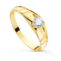 18K SOLITARIO ORO AMARILLO CADETE MACIZO BRILLO CIRCONITA 4.5 MM ANCHO 5.5 MM 18K SOLITARIO ORO AMARILLO CADETE MACIZO BRILLO CIRCONITA 4.5 MM ANCHO 5.5 MM