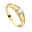 18K SOLITARIO ORO AMARILLO CADETE MACIZO BRILLO CIRCONITA 4.2 MM ANCHO 5 MM 18K SOLITARIO ORO AMARILLO CADETE MACIZO BRILLO CIRCONITA 4.2 MM ANCHO 5 MM