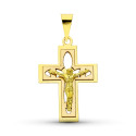 18K CRUZ CON CRISTO ORO BICOLOR 27X18 MM 18K CRUZ CON CRISTO ORO BICOLOR 27X18 MM