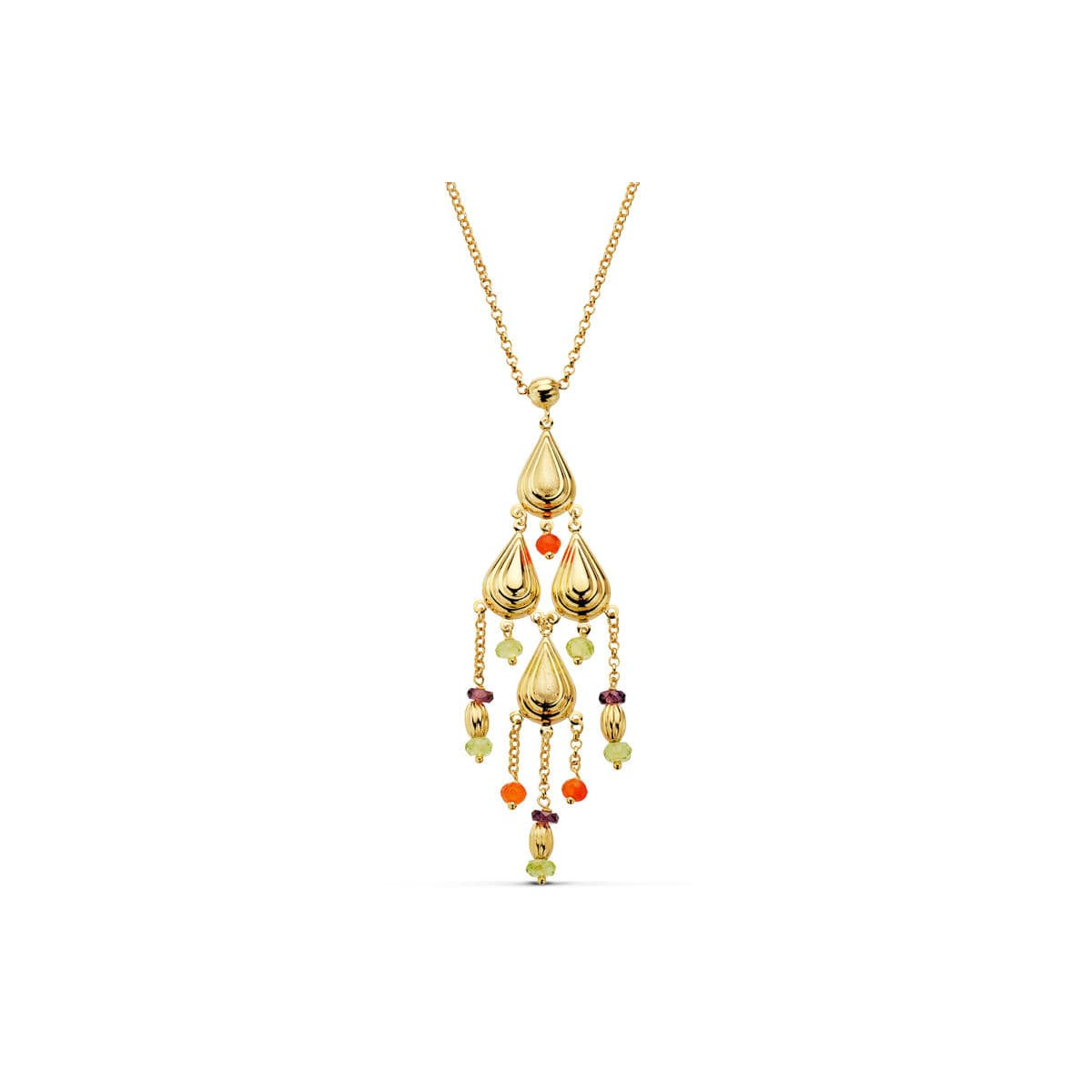 18K COLLAR PIEDRAS ORO AMARILLO 42CM