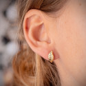 18K PENDIENTES ORO AMARILLO HOJA LAPIDADOS Y TALLADOS 13 X 6 MM. CIERRE CATALAN 18K PENDIENTES ORO AMARILLO HOJA LAPIDADOS Y TALLADOS 13 X 6 MM. CIERRE CATALAN