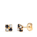 18K PENDIENTES ORO AMARILLO CUADRADOS CON CIRCONITA Y ZAFIROS. MEDIDA: 4,5 X 4,5 MM. CIERRE TUERCA 18K PENDIENTES ORO AMARILLO CUADRADOS CON CIRCONITA Y ZAFIROS. MEDIDA: 4,5 X 4,5 MM. CIERRE TUERCA