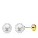 18K PENDIENTES ORO AMARILLO PERLA CULTIVDAD 6 MM CIERRE TUERCA 18K PENDIENTES ORO AMARILLO PERLA CULTIVDAD 6 MM CIERRE TUERCA