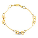 18K PULSERA ORO AMARILLO ESLABONES Y FLORES 19.5 CM 18K PULSERA ORO AMARILLO ESLABONES Y FLORES 19.5 CM