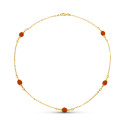 18K GARGANTILLA ORO AMARILLO Y CORALINA 7 MM LONGITUD 50CM