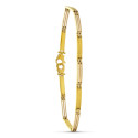 18K PULSERA ORO BICOLOR BARRAS MATE LONGITUD 19CM ANCHO 5 MM 18K PULSERA ORO BICOLOR BARRAS MATE LONGITUD 19CM ANCHO 5 MM