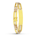 18K PULSERA ESCLAVA ORO BICOLOR CABALLERO 19CM ANCHO 10 MM 18K PULSERA ESCLAVA ORO BICOLOR CABALLERO 19CM ANCHO 10 MM