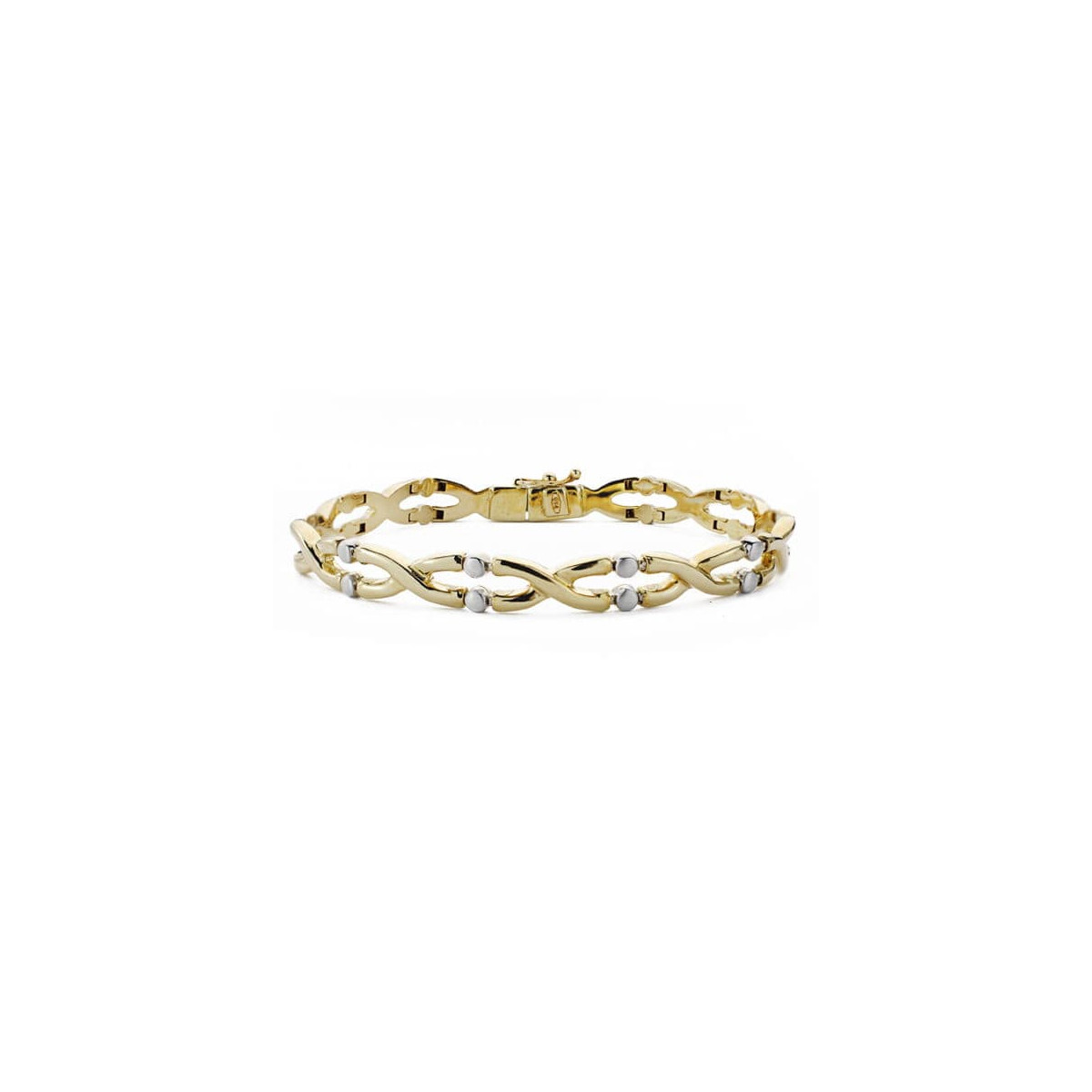 18K PULSERA ORO BICOLOR LONGITUD 19CM ANCHO 7 MM