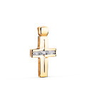 18K CRUZ ORO AMARILLO PIEDRAS BAGUETTE CIRCONITAS BLANCAS. 25 X 13 MM 18K CRUZ ORO AMARILLO PIEDRAS BAGUETTE CIRCONITAS BLANCAS. 25 X 13 MM