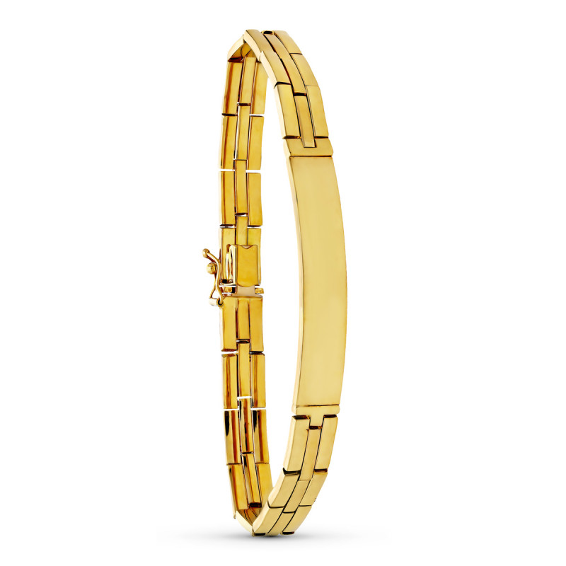 18K PULSERA ESCLAVA ORO AMARILLO PANTHER CABALLERO LONGIUTD 20CM ANCHO 6 MM