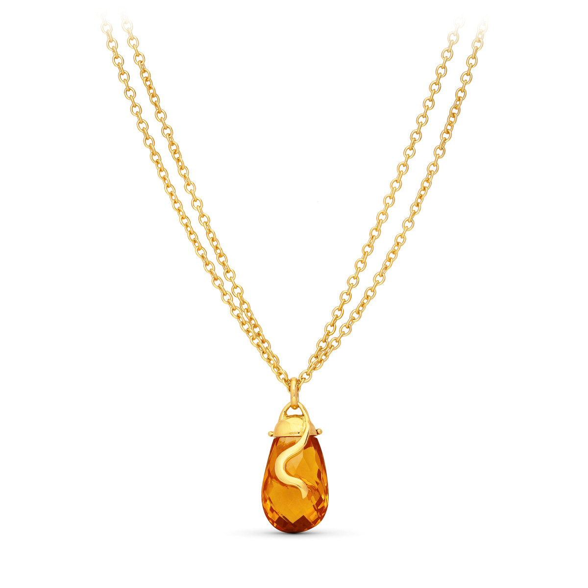 18K GARGANTLLA ORO AMARILLO PIEDRA VERDE 45CM