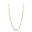 18K GARGANTILLA ORO BICOLOR ESLABONES RECTANGULARES 50CM