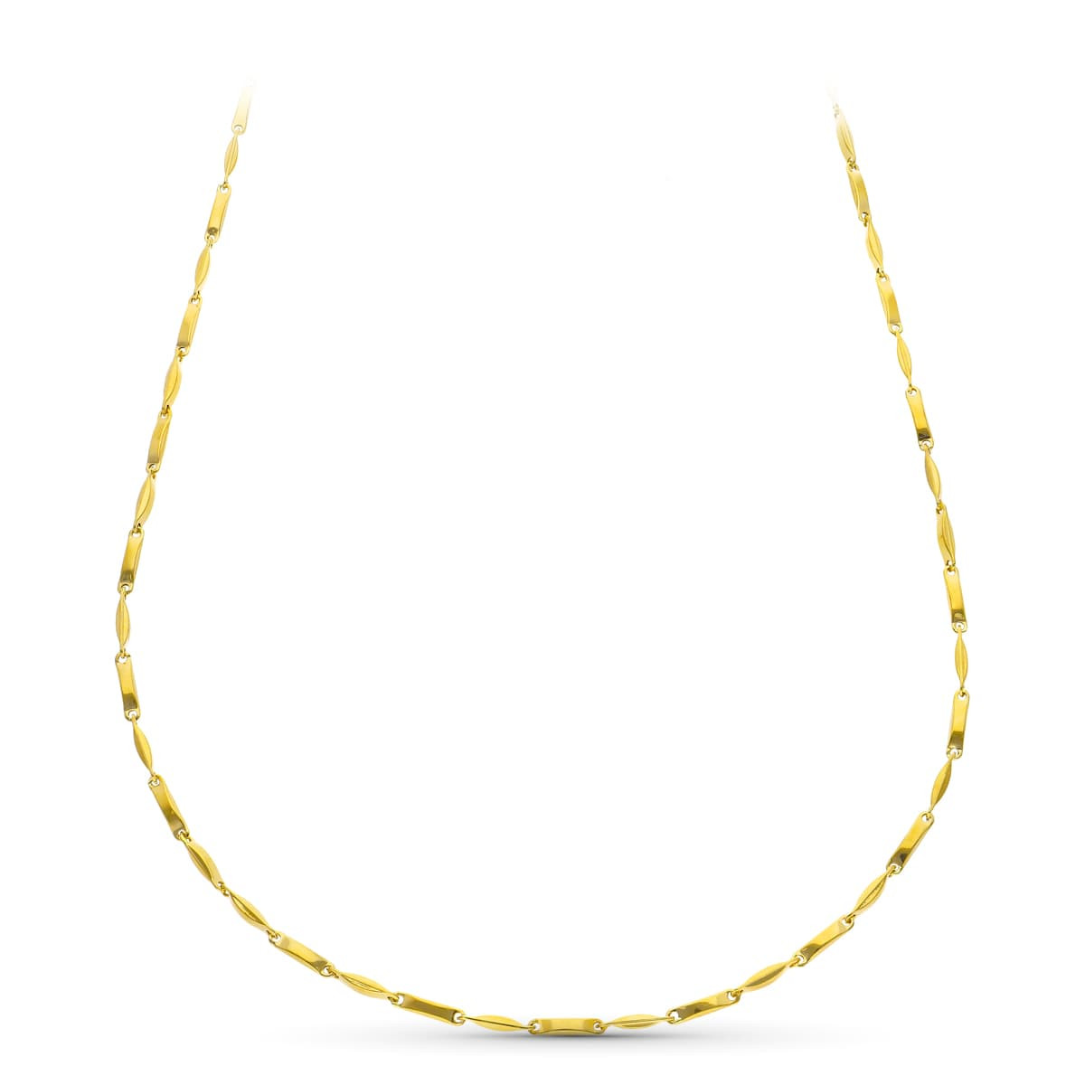 18K CADENA ORO AMARILLO TRAMOS HUECA 60CM 2.5 MM