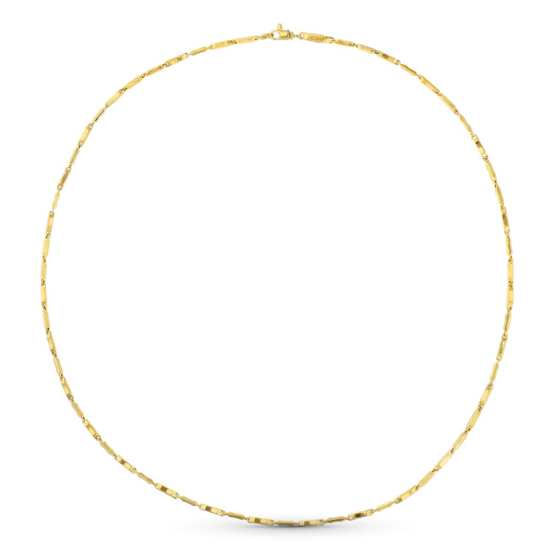 18K CADENA ORO AMARILLO TRAMOS HUECA 60CM 2.5 MM