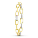 18K PULSERA ORO BICOLOR CON CIRCONITA 19CM ANCHO 8 MM 18K PULSERA ORO BICOLOR CON CIRCONITA 19CM ANCHO 8 MM