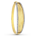 18K PULSERA RIGIDA ORO BICOLOR CIRCONITA GRECA DIAMETRO 60 MM ANCHO DISMINUCION 15 MM 18K PULSERA RIGIDA ORO BICOLOR CIRCONITA GRECA DIAMETRO 60 MM ANCHO DISMINUCION 15 MM