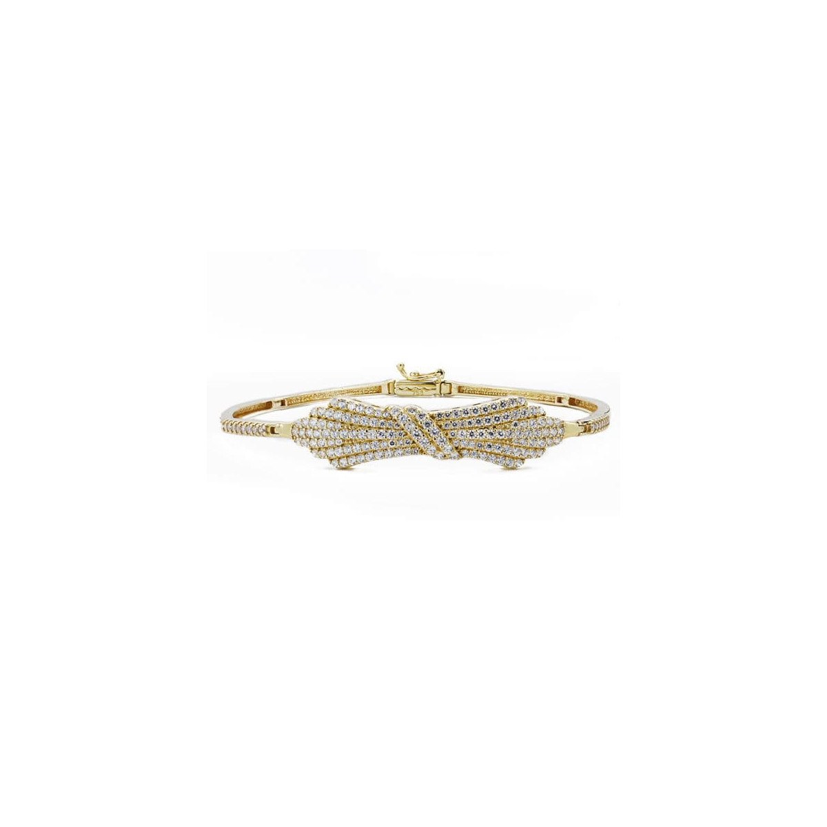 18K PULSERA ORO AMARILLO RIGIDA CIRCONITA 19CM