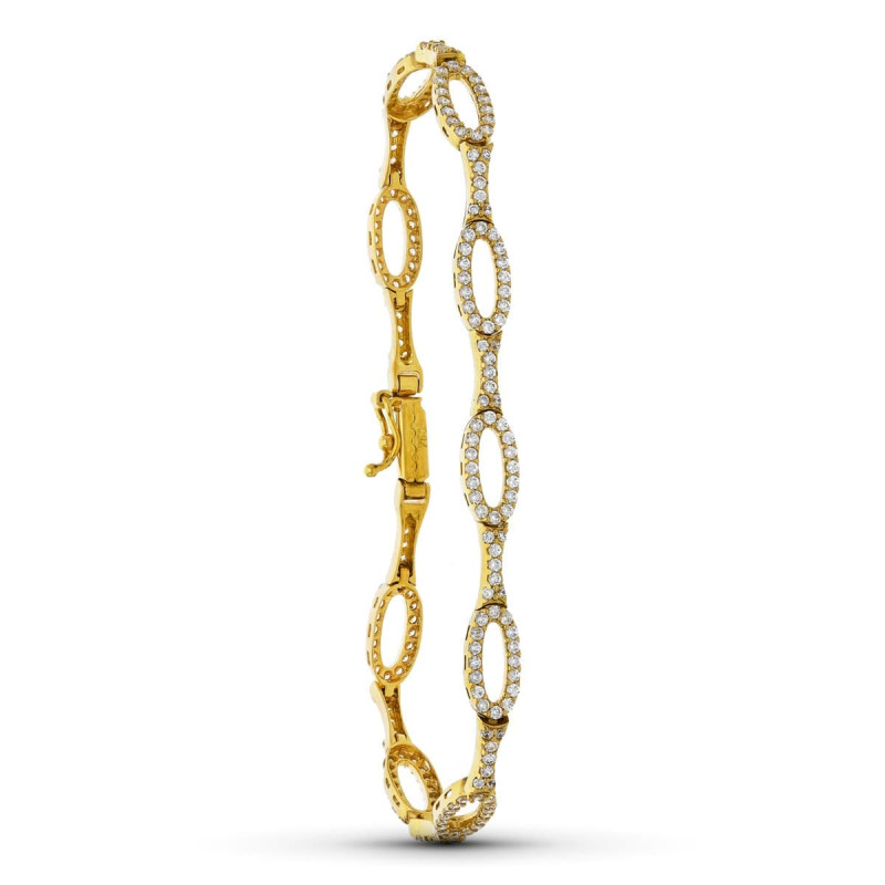 18K PULSERA ORO AMARILLO ESLABONES CIRCONITA 19CM