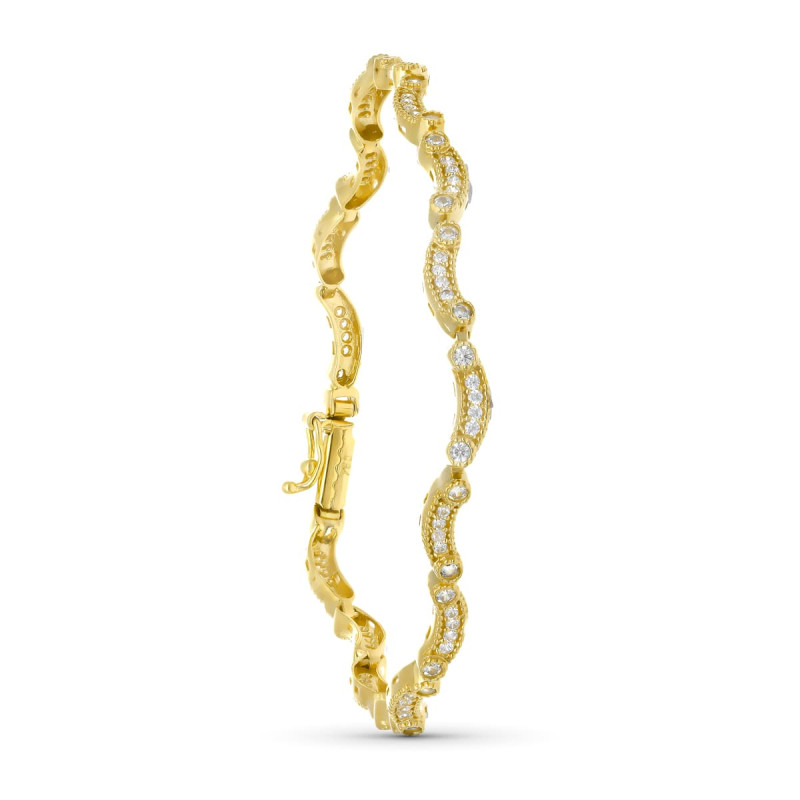 18K PULSERA ORO AMARILLO CIRCONITAS. 19CM