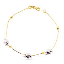 18K PULSERA ORO BICOLOR ELEFANTESY BOLAS LISAS 19CM 18K PULSERA ORO BICOLOR ELEFANTESY BOLAS LISAS 19CM
