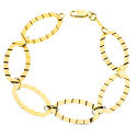 18K PULSERA ORO AMARILLO ESLABONES CON ONDAS 20CM CIERRE MOSQUETÓN 18K PULSERA ORO AMARILLO ESLABONES CON ONDAS 20CM CIERRE MOSQUETÓN