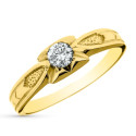 18K SOLITARIO ORO AMARILLO MACIZO CON CIRCONITA DE 4 MM 18K SOLITARIO ORO AMARILLO MACIZO CON CIRCONITA DE 4 MM